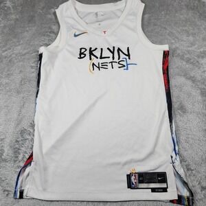 Brooklyn Nets Jersey Mens Small White NBA Basketball Nike City Edition Swingman